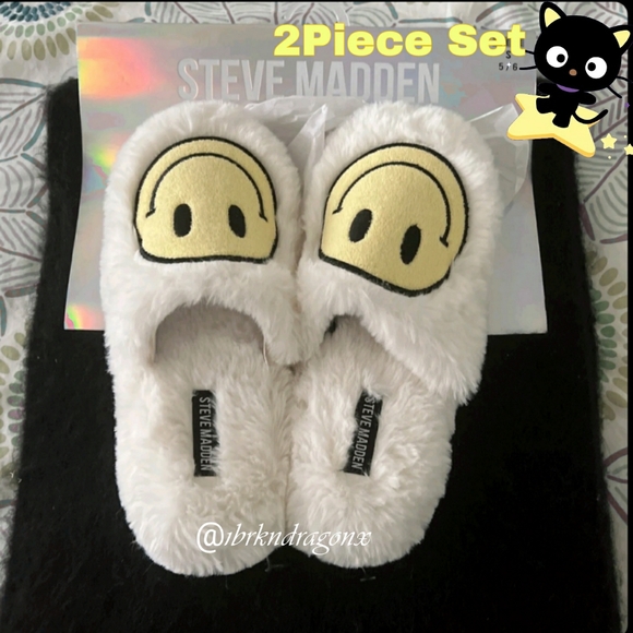 NWT Coordinated Sets Steve Madden Emogi Happy Slippers and Oversized Scarf - Picture 6 of 16